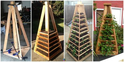 How To Diy Vertical Garden Pyramid Tower Diy 4 Ever