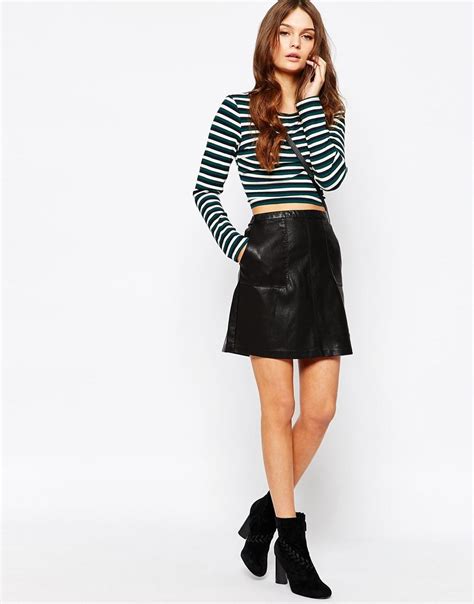 New Look Faux Leather A Line Skirt At Leather A Line Skirt