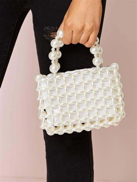 Faux Pearl Beaded Satchel Bag Check Out This Faux Pearl Beaded Satchel Bag On Shein And Explore