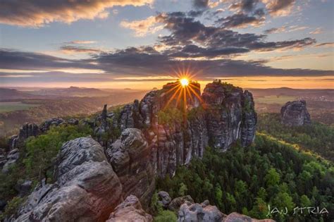Sunset Saxon Switzerland Germany By Janstria