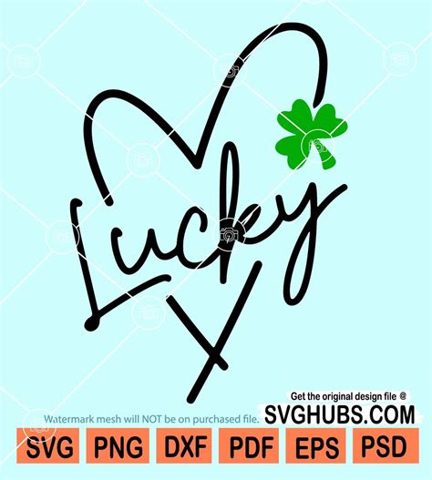 Lucky St Patrick Day Svg Lucky Heart Svg Lucky Svg St Patricks Day