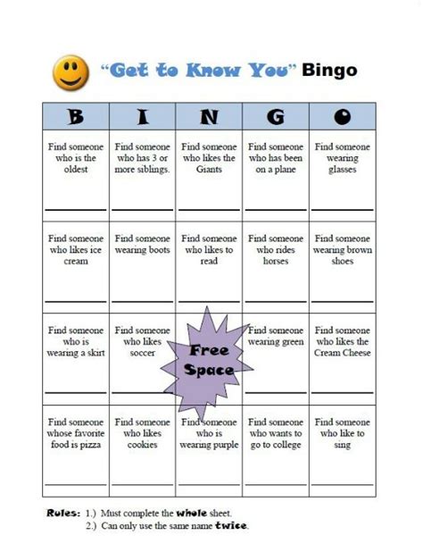 9 Best Get To Know Someone Bingo Images On Pinterest Activities