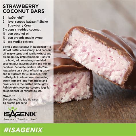 Learn how to make the perfect isagenix shake with this easy recipe and method. Strawberry Coconut Bars - NEW Isagenix Recipe