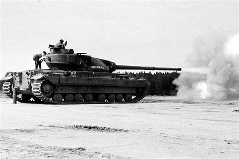 Fv 214 Conqueror Firing At The Hohne Ranges Germany 1956 R