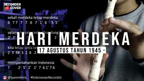 Not Angka Hari Merdeka Agustus Tahun Recorder Cover Tutorial