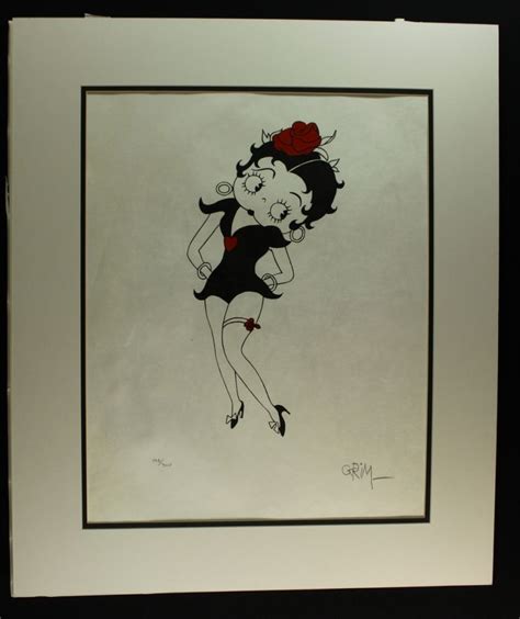 Betty Boop Limited Edition 1990 Lithograph Hand Signed By Grim Natwick