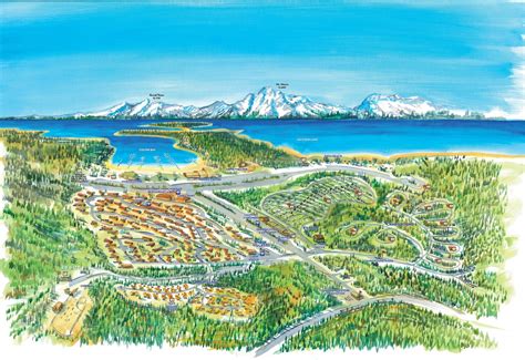 Colter bay cabins are available seasonally from late may to late september. Colter Bay Village Resort Map | Store - Ski Trail Map Art ...