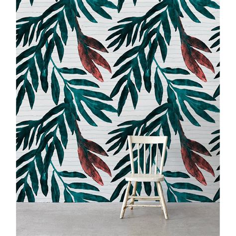 Removable Wallpaper Painted Leaf Watercolor Leaves Self Adhesive Art Ebay
