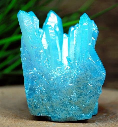 Blue Aqua Aura Crystal Quartz Cluster Z6140 By Peoplecrystals