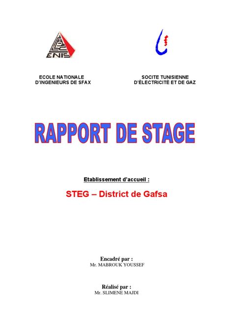 Exemple De Rapport De Stage Ofppt Tsge