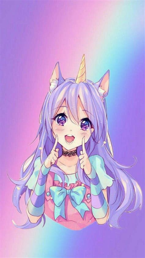 Kawaii Cute Anime Girl Unicorn Anime Wallpaper Hd Gambaran