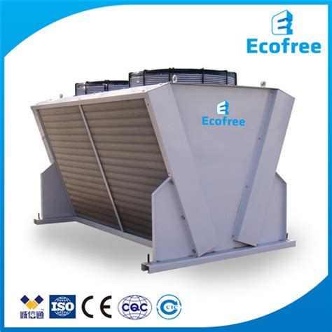 Ecofree V Type Air Cooled Condenser With Blue Fins Fan Coil