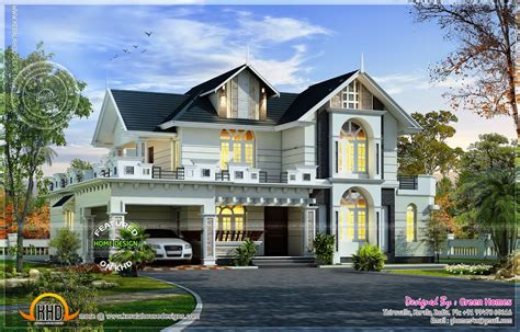 2857 Square Feet Beautiful Villa Exterior Kerala House Design Duplex