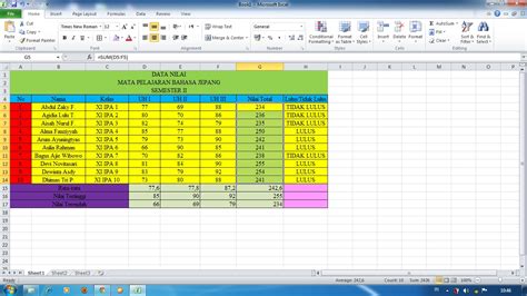 Penerapan Fungsi Statistik Dan Fungsi Logika Pada Microsoft Excel BLOGGER PEMALANG