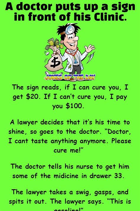 A Doctor Puts Up A Sign In Front Of His Clinic Funny Work Jokes