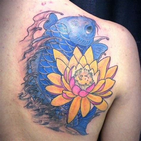 The golden or yellow koi fish is associated with wealth and gold. 38 best Blue Koi Fish Tattoo Designs images on Pinterest ...