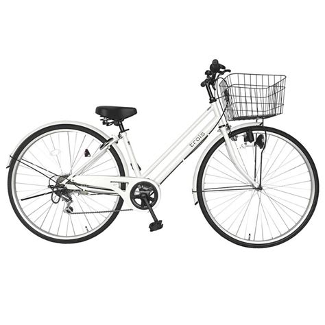 シティサイクル 27インチ 6段変速 安い 自転車 Trois ホワイト ママチャリ 白 4571487000471yr Cycle