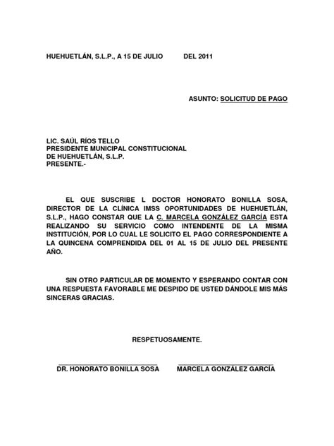 Carta De Solicitud De Pago De Factura Consejo Riset