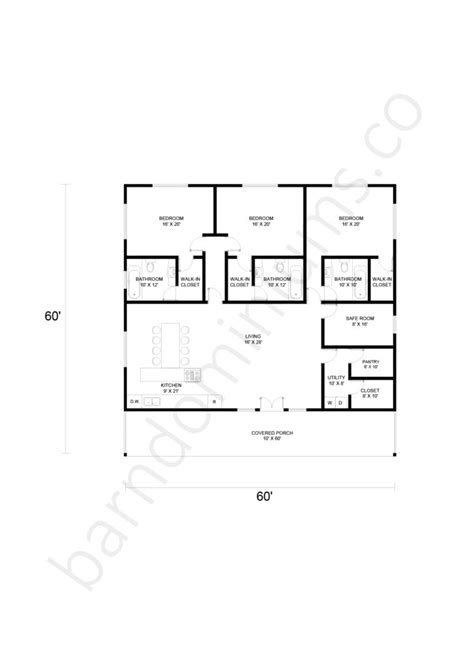 60x100 Barndominium Floor Plans