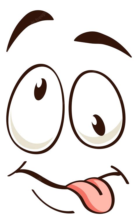 Premium Vector Silly Face Comic Emotion Tongue Out Expression