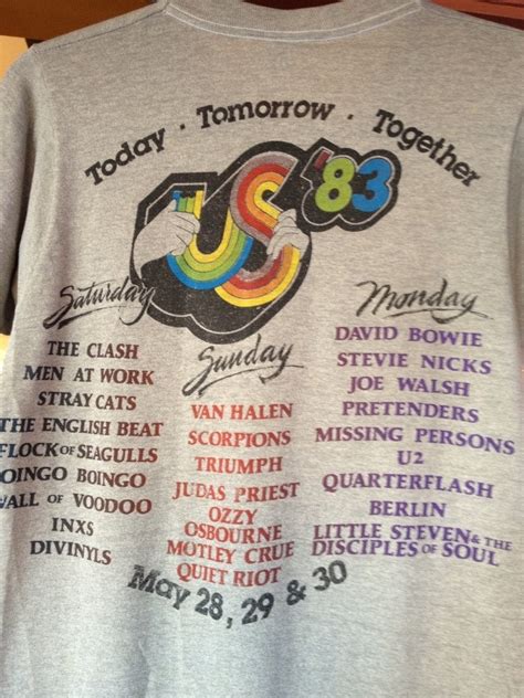 vintage US FESTIVAL '83 concert tour shirt xs/s The Clash - Van Halen