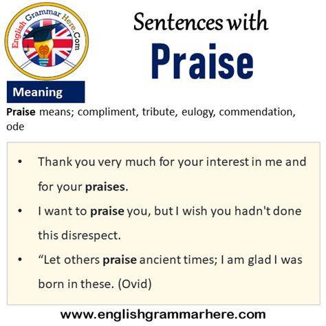 Sentences With Praise Praise In A Sentence And Meaning English