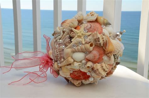Seashell Bridal Bouquet For The Destination Beach Bride Photo By