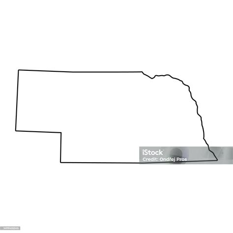 Vetores De Forma Do Mapa De Nebraska Estados Unidos Da América
