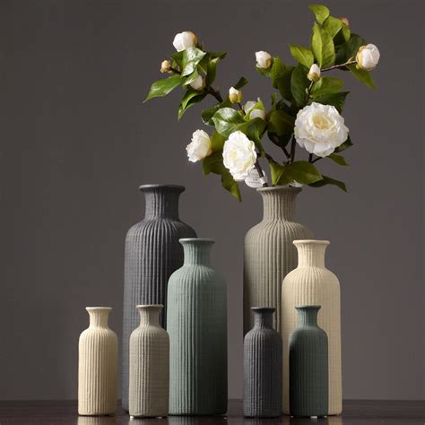 Our home décor range includes scandinavian furniture, cushions and throws, lighting, storage, mirrors and more, all sourced and made with authentic nordic style as well. Europe Ceramic Vase stripe Crafts furnishings Nordic home ...