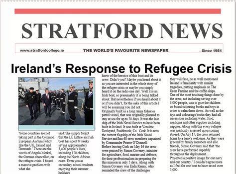 3rd Year English Class Publish Stratford News News Stratford
