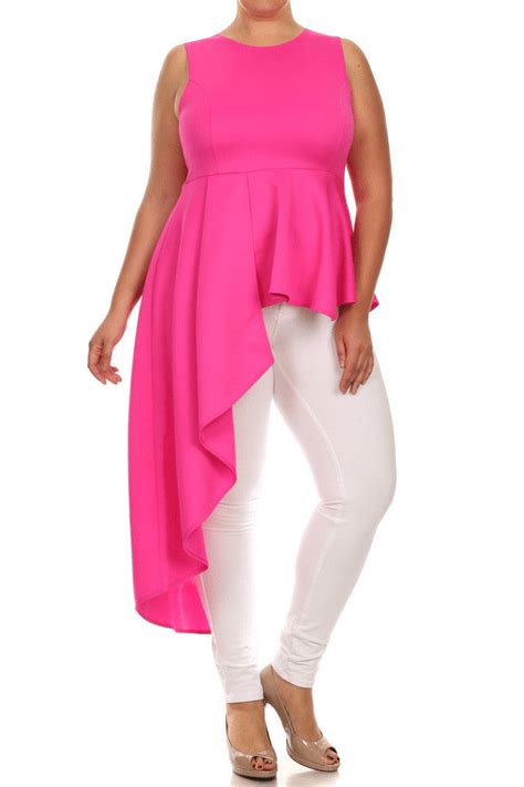 Plus Size Gala Asymmetrical Pink Maxi Shirt Dress Plussizefix
