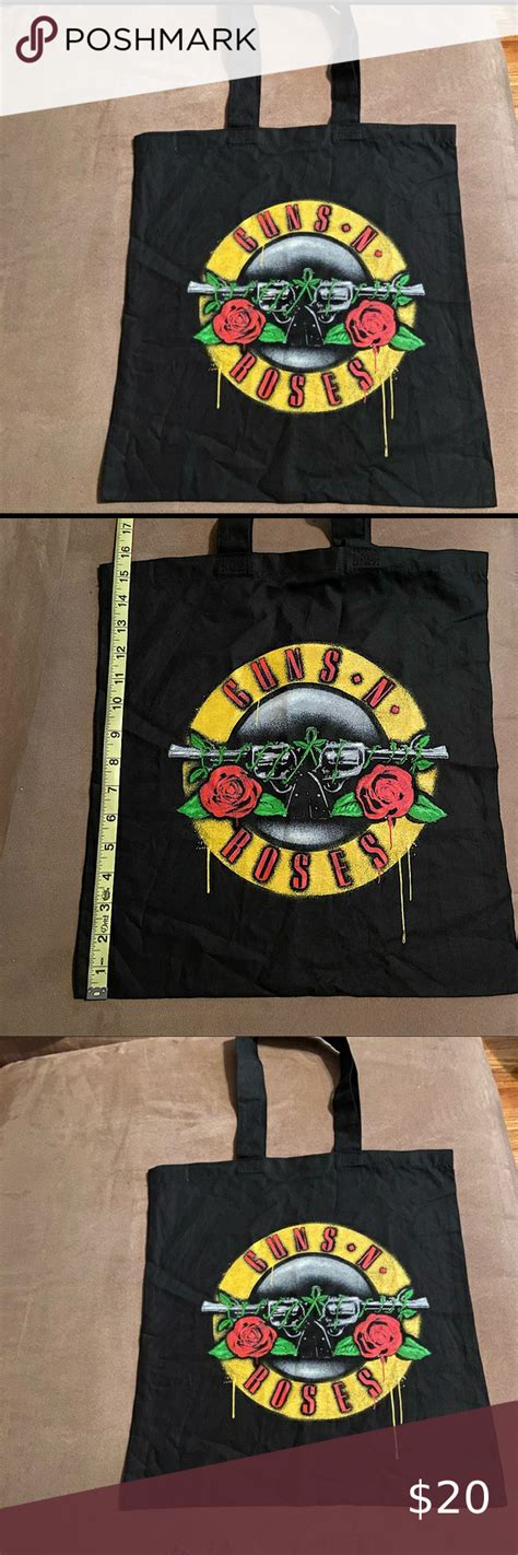 Guns N Roses Black Tote Bag Black Tote Bag Fashion Design Fashion