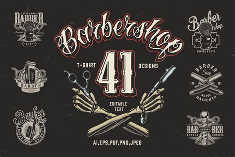 41 Vintage Barbershop Designs - Vector design - DgimStudio.com