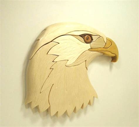 Eagle Picture Wood Craft Intarsia Style Wood Art Etsy Intarsia