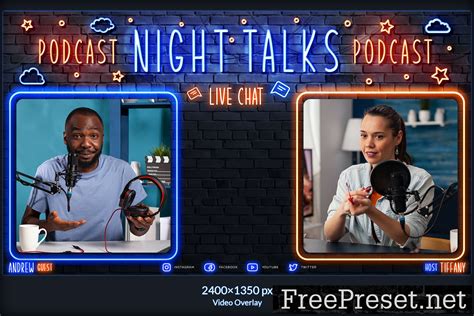 Twitch Neon Podcast Overlay LQRJVYH