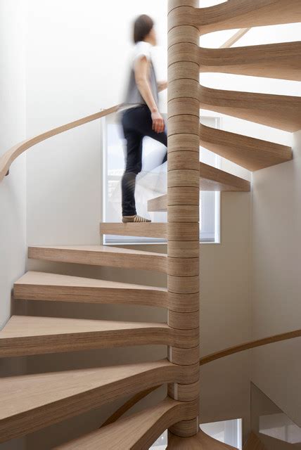 Oak Plywood Spiral Staircase Contemporary Staircase London By