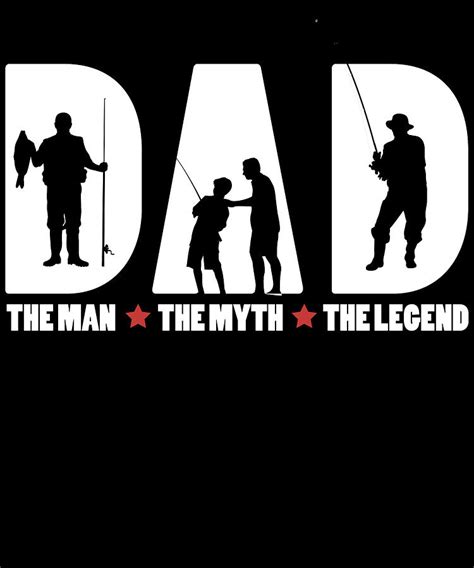 Mens Dad The Man The Myth The Fishing Legend Design For Fisherman