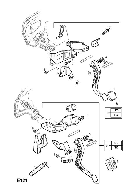 vauxhall astra g zafira a clutch pedal and fixings opel epc online