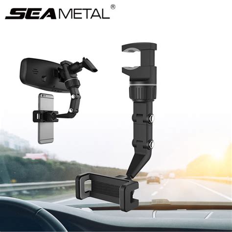 Universal Car Phone Holder 360° Rotation Car Rearview Mirror Mount