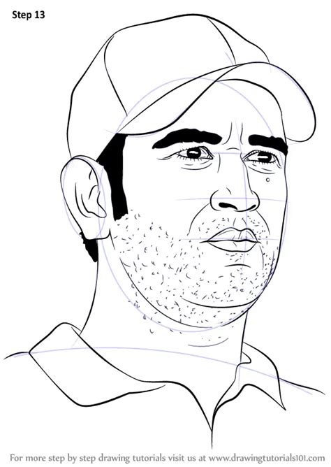 Learn How To Draw Mahendra Singh Dhoni Cricketers Step By Step