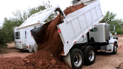 Dump Truck Dumps The Load Youtube