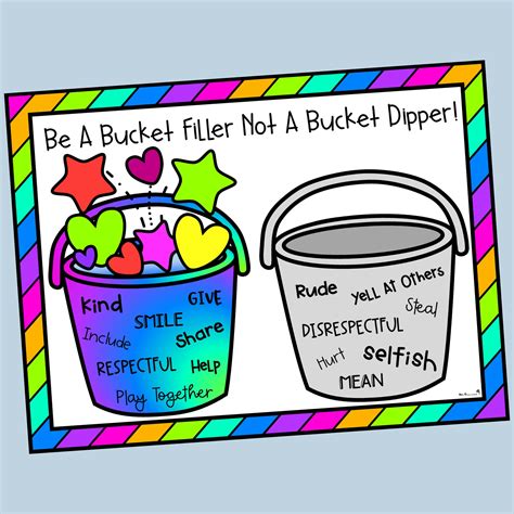 Bucket Filling And Dipping Posters To Teach Kindness And Correct Mean