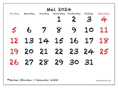 Kalender Mei 2024 Om Af Te Drukken “503zz” Michel Zbinden Sr
