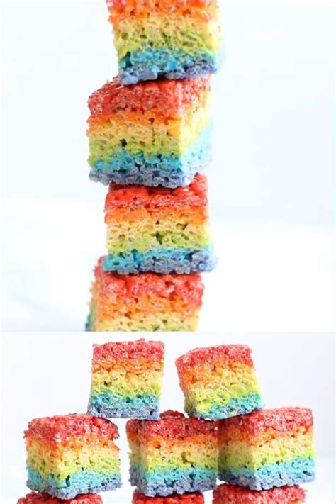 Easy Rainbow Rice Krispie Treats A Fun No Bake Dessert Video