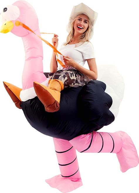 Spooktacular Creations Inflatable Costume Riding An Ostrich Air Blow Up
