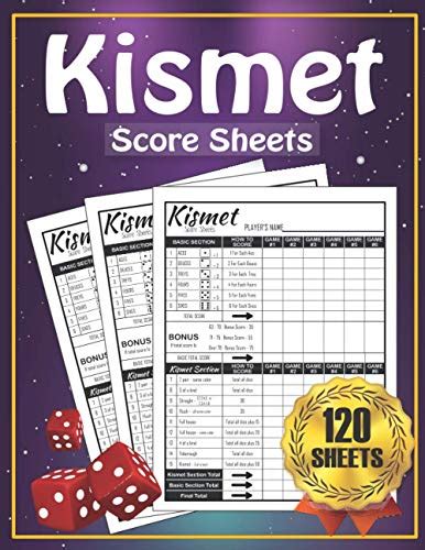 Kismet Score Sheets 120 Large Score Pads For Scorekeeping Kismet