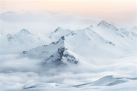 Snow Covered Mountain Peaks Caucasus Stock Photo 1263031108