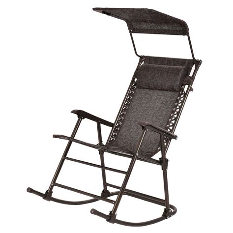 1pc Folding Rocking Chair Rocker Outdoor Patio Furniture With Canopy