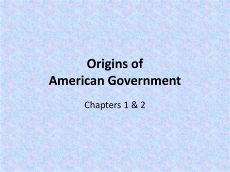 Foundations Of American Government