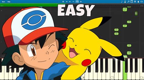 Pokémon Theme Song Easy Piano Tutorial Youtube